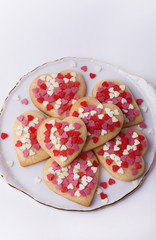 Valentines cookies in small plate