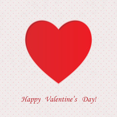 Heart shape on Polka dot background. Vector