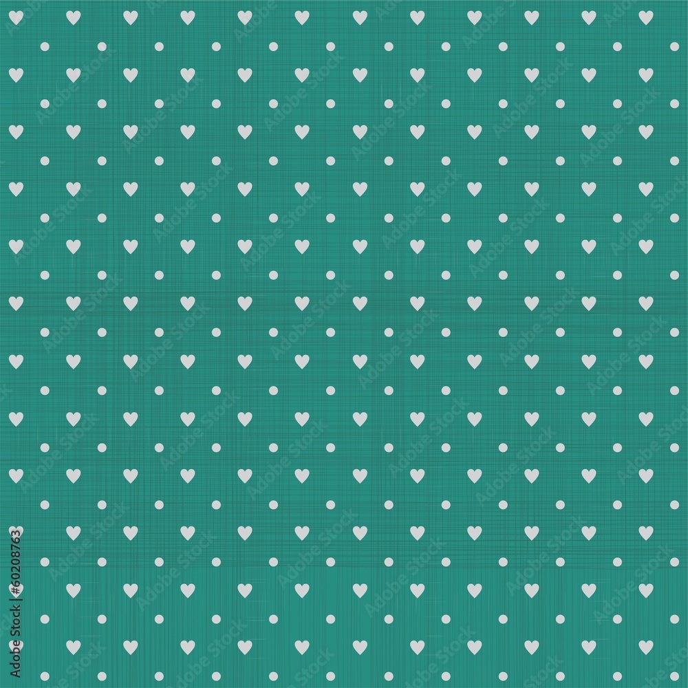 Poster seamless hearts polka dot pattern with retro texture
