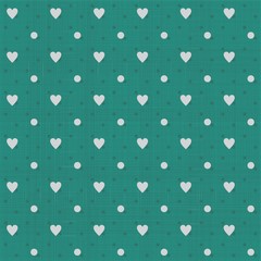 seamless hearts polka dot pattern with retro texture