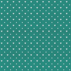 seamless hearts polka dot pattern with retro texture