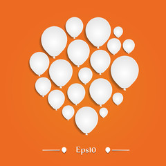 Balloons on orange background