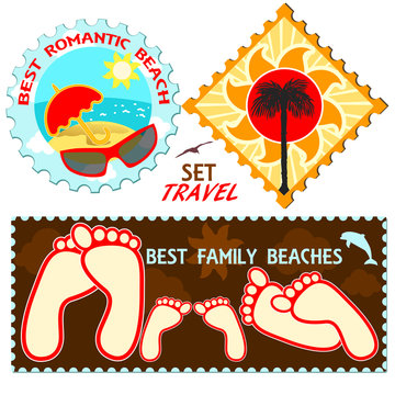 Collection of vacation and travel of labels