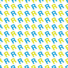 Vector pattern made with the letter R