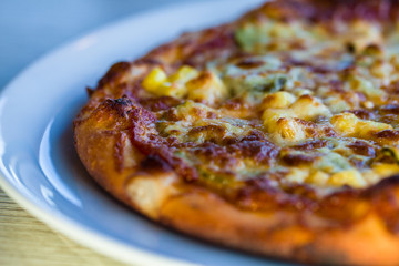 Pizza in restaurant