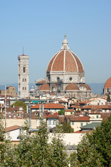 Fototapeta na wymiar Dôme de la Cathédrale Sainte Marie de la Fleur à Florence