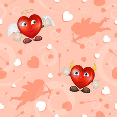 Cartoon hearts pattern