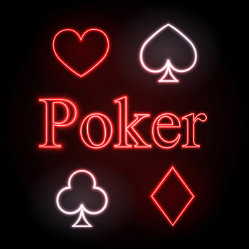 neon sign. Poker