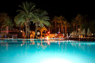 Holiday resort at night time