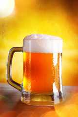 Still Life with a draft beer by the glass.