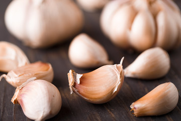 Garlic on a table