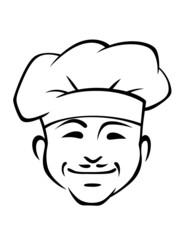 Happy smiling chef with a little moustache