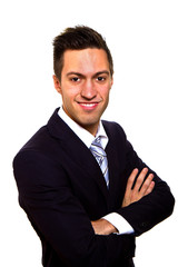 Portrait of a business man isolated on white background