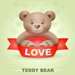 Cute Teddy bear with heart