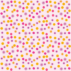 Vector seamless pattern cartoon floral. Vector EPS10.