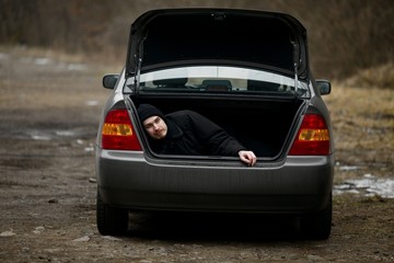 Fototapeta na wymiar Man in the trunk
