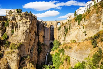 Foto auf Acrylglas Ronda Puente Nuevo Brücke von Ronda, berühmte weiße Dörfer von Malaga, Spanien a