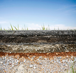 asphalt road with blue sky