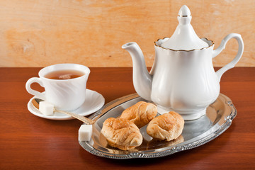 tea and croissants for breakfast