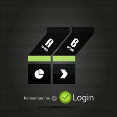 Modern infographic stripes design on black