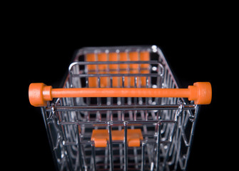 Empty Shopping Cart isolated in black