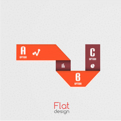 Colorful business ribbon stripes infographic