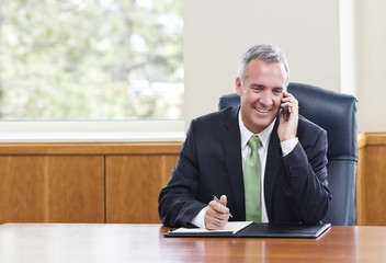 Businessman talking on a cell phone