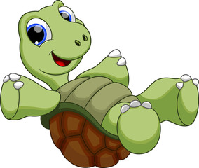 Obraz premium szczęśliwy kreskówka żółw