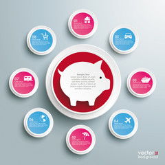 Infographic Piggy Bank Circles With Wishes