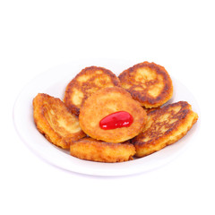 Thick pancakes and jam