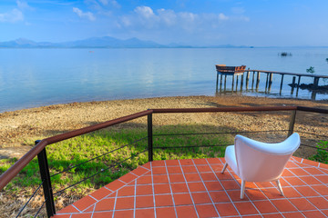 Obraz premium Beautiful sea view from balcony at tropical island