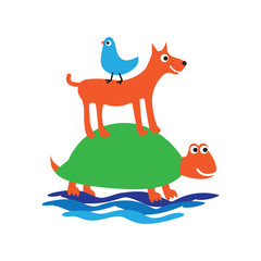 symbol turtle, dog and bird