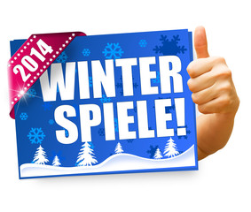 Winterspiele 2014! Button, Icon - obrazy, fototapety, plakaty