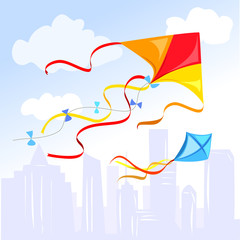 kite above the city
