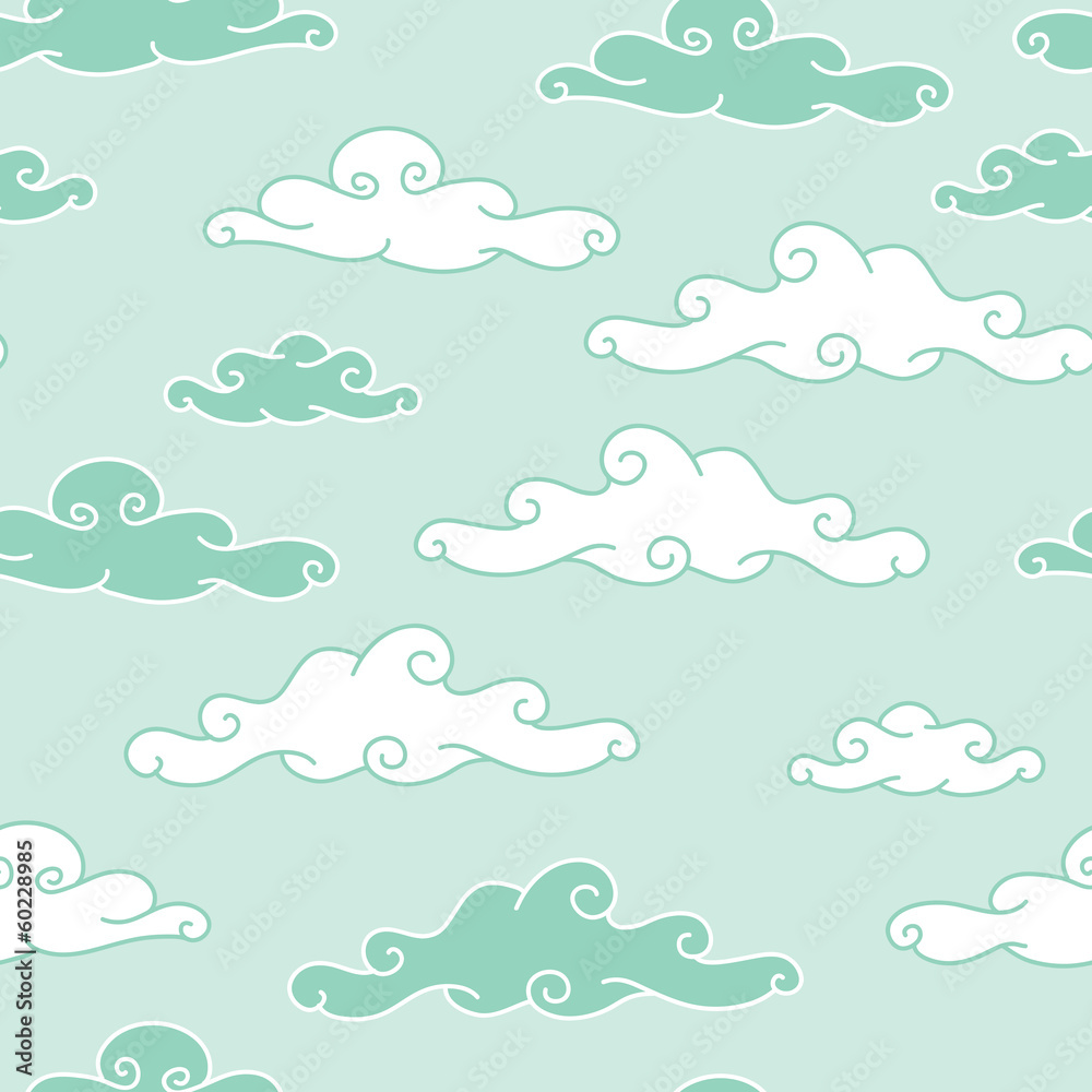 Poster clouds seamless pattern