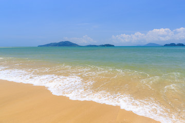 White sand beach on tropical island