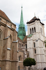 Fototapeta na wymiar Cathedral Saint Pierre in Geneva, Switzerland
