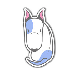 Cartoon sitting bull terrier