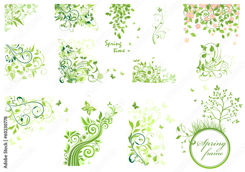 Poster set of spring floral design