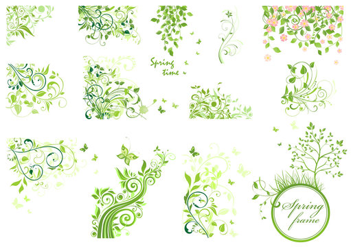 Set of spring floral design
