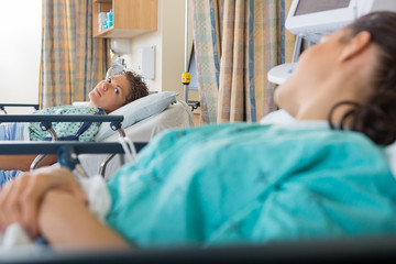 Female Patient's Looking At Each Other