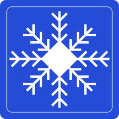 snowflake sign on blue background