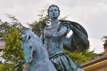 Statue of St. Antonino. Travo. Emilia-Romagna. Italy.