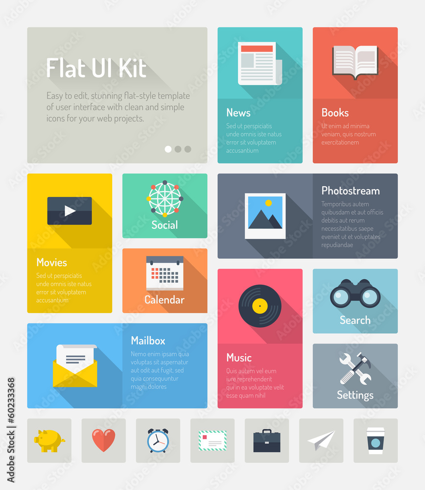 Wall mural flat infographic website user interface concept