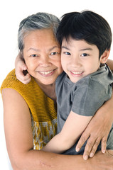 Obraz premium Grandmother with her grandchild