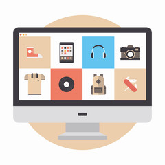 Online store flat illustration