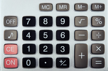 closeup of calculator buttons