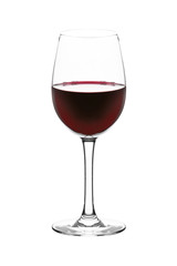 kieliszek czerwonego wina na białym tle