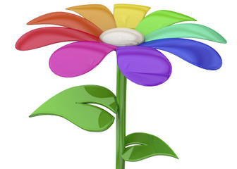 Naklejka premium Colorful Flower - 3D