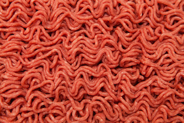 Mince beef isolated on a white studio background.